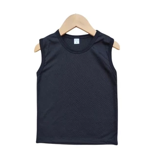 เสื้อแขนกุดเด็ก สีพื้น ผ้าคอตตอน 100%