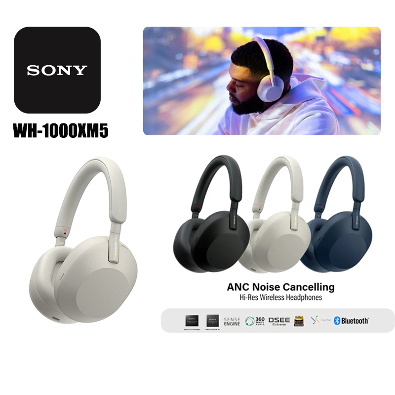 Sony WH-1000XM5 หูฟังไร้สาย หูฟังครอบหู หูฟัง พร้อมระบบตัดเสียงรบกวน