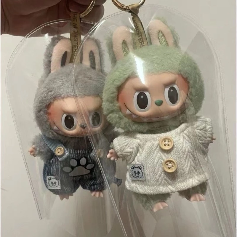 C057 ซองใส่ลาบูบู้ PVC Labubu กระเป๋าใส กันฝุ่น ขนาดเล็ก กันเลอะ ซองกันน้ำ สําหรับห้อยตุ๊กตา