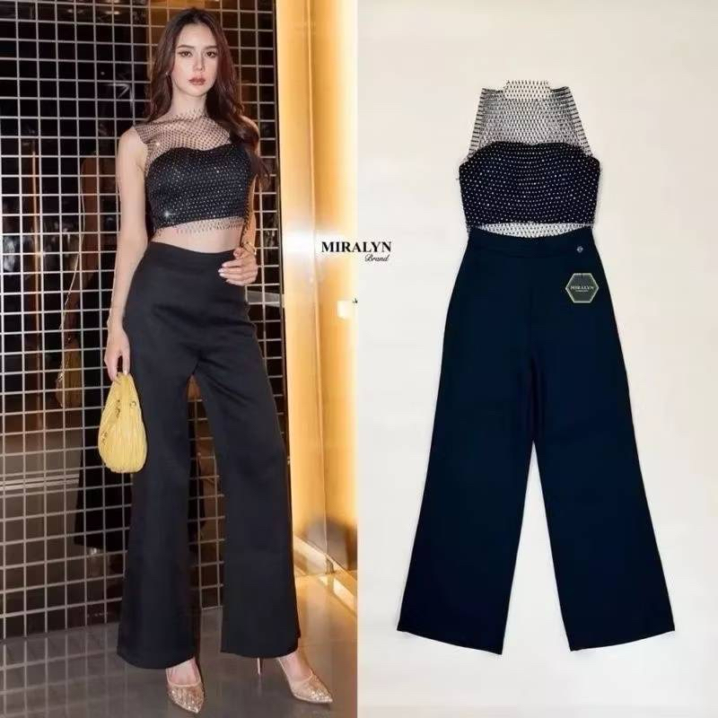 XS มือ1 MIRALYN ชุดเซ็ตเกาะอก มาพร้อมเสื้อคลุมตาข่ายเพรช ป้าย MIRALYN