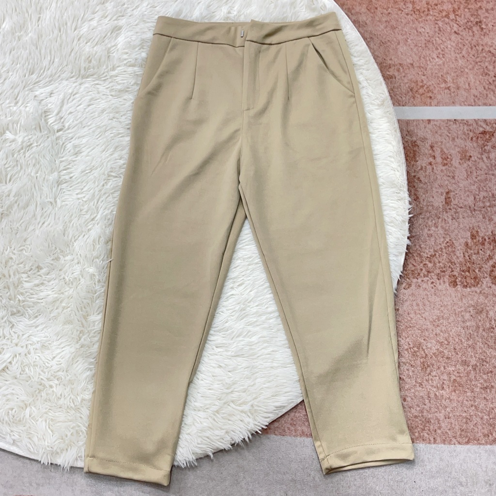 032 พร้อมส่งกางเกงทรงโรเชฟ 7-8ส่วน ผ้าฮานาโกะใส่ทำงานได้ รูปที่ 8