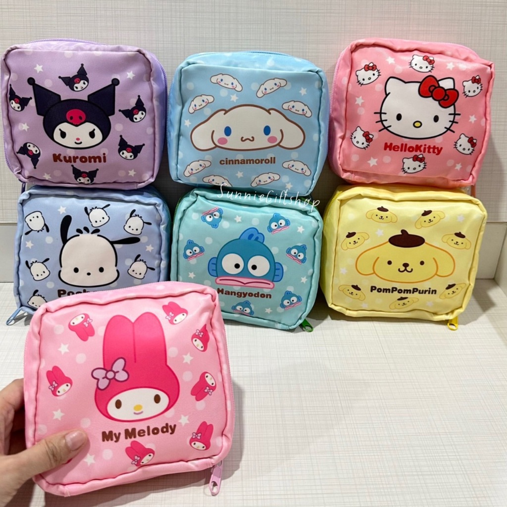 กระเป๋าอเนกประสงค์ พกพา พร้อมซับใน ลายการ์ตูน Sanrio ลายชุดที่3