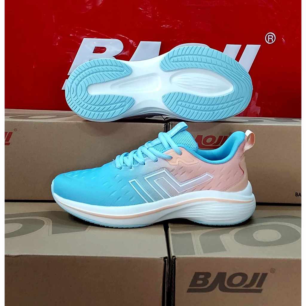 รองเท้า Baoji BJW 1007  สีฟ้า/ชมพู งานดีมาก โคตรสวยมาใหม่ ของแท้ 100% ใส่นุ่ม เบา สบายเท้า