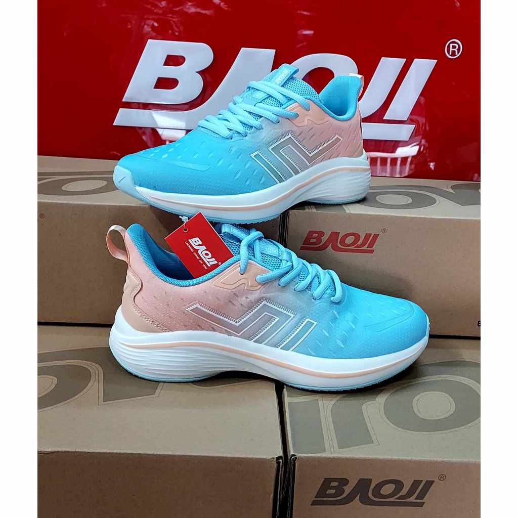 รองเท้า Baoji BJW 1007  สีฟ้า/ชมพู งานดีมาก โคตรสวยมาใหม่ ของแท้ 100% ใส่นุ่ม เบา สบายเท้า