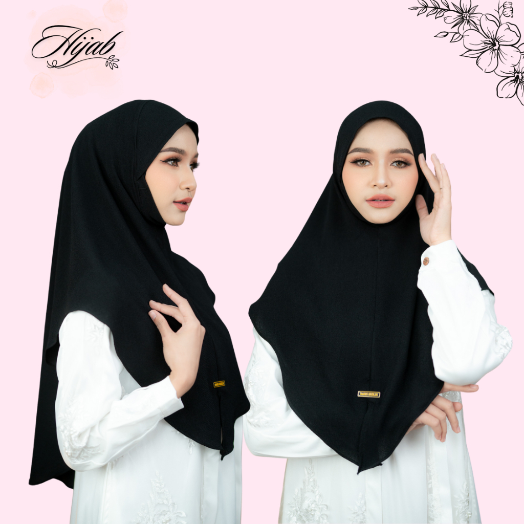 ผ้าคลุมฮิญาบทรงสวมสำเร็จ มีคาง ทรงหน้าสวย ผ้าไม่ร้อน ใส่สบาย โทนสีพื้น  HM25 รุสมีนีมุสลิม
