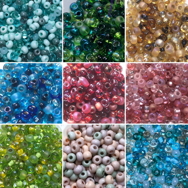 Seed beads 6/0 mix ลูกปัดแก้ว 6/0 ขนาด 4 มม.