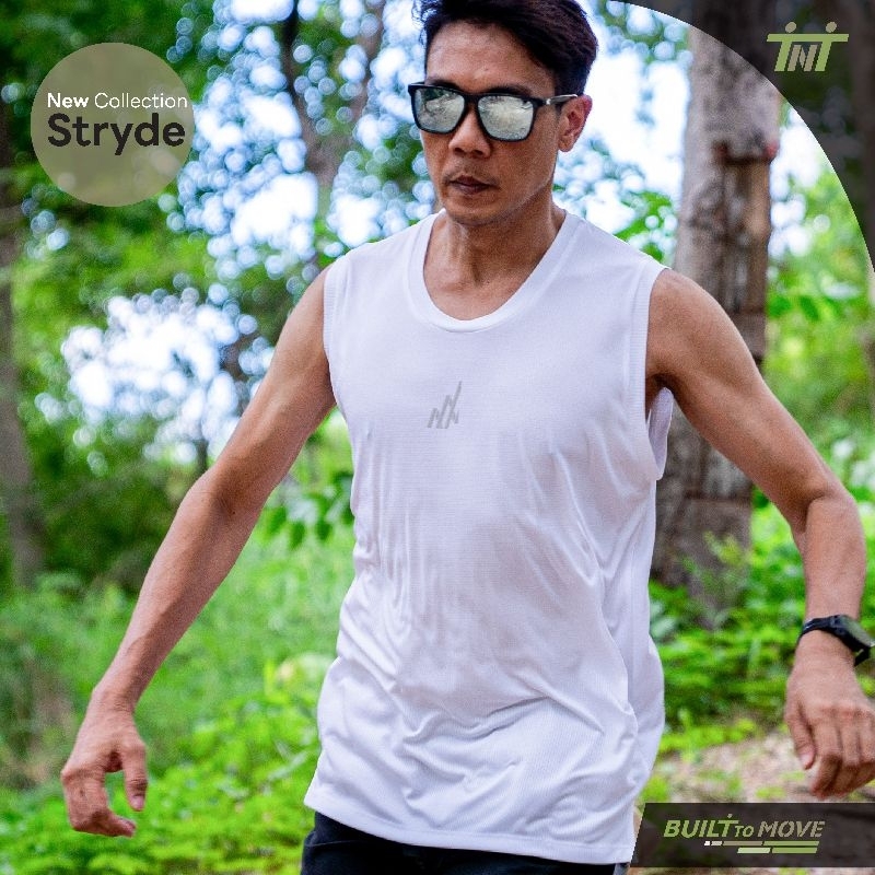 TNT Stryde เสื้อวิ่ง Vest running แขนกุด Unisex ผ้า Square lite บาง เบามาก แห้งไว