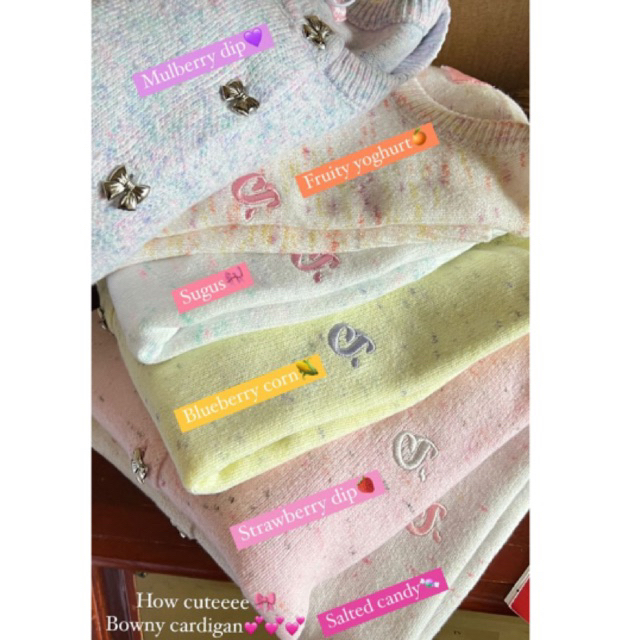 bowny cardigan cintage♡︎ สีpastel