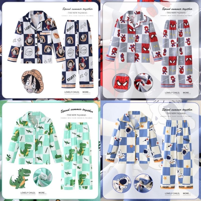 🔥มีส่งด่วน🔥 ชุดนอนเด็ก 95-170 ซม. ขนาดเล็กถึงขนาดใหญ่สุด XL ผ้านิ่ม เย็น ไม่ร้อน ชุดนอนเด็กผู้ชาย
