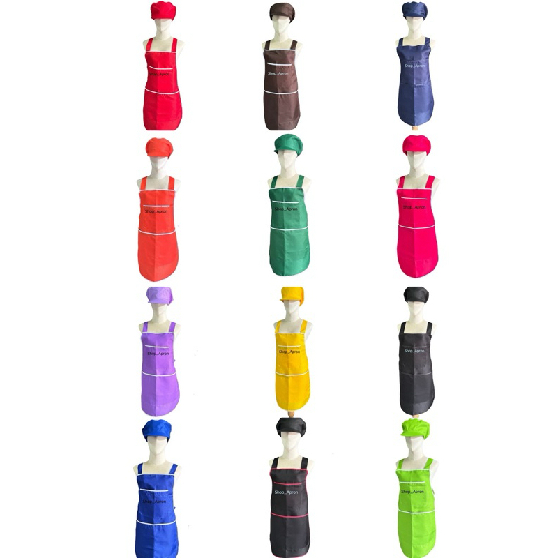 ผ้ากันเปื้อน 3 กระเป๋า 2 ซิปพร้อมหมวก