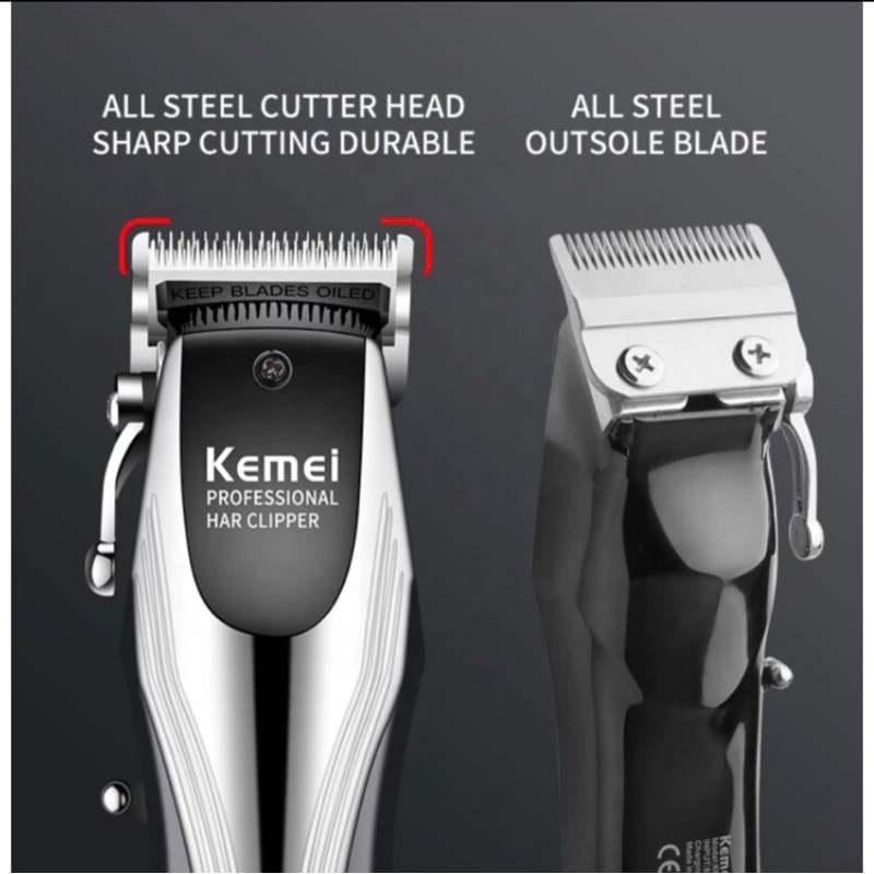 Kemei KM-2619 ปัตตาเลี่ยนตัดผมไร้สาย แบบชาร์จไฟได้ ปรับระดับได้ จอแสดงผล LCD