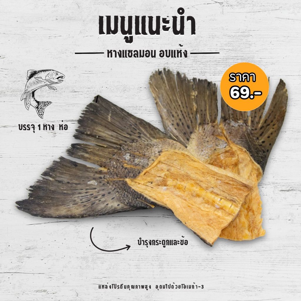 ขนาดใหญ่ขึ้น หางปลาแซลมอน เกรด A อบกรอบ สำหรับสัตว์เลี้ยง