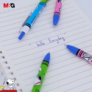 M&G SBP46433 ปากกาลูกลื่นกด Snoopy สีน้ำเงิน 0.5 มม ปากกาเจล หมึกสีน้ำเงิน ลวดลายน่ารัก