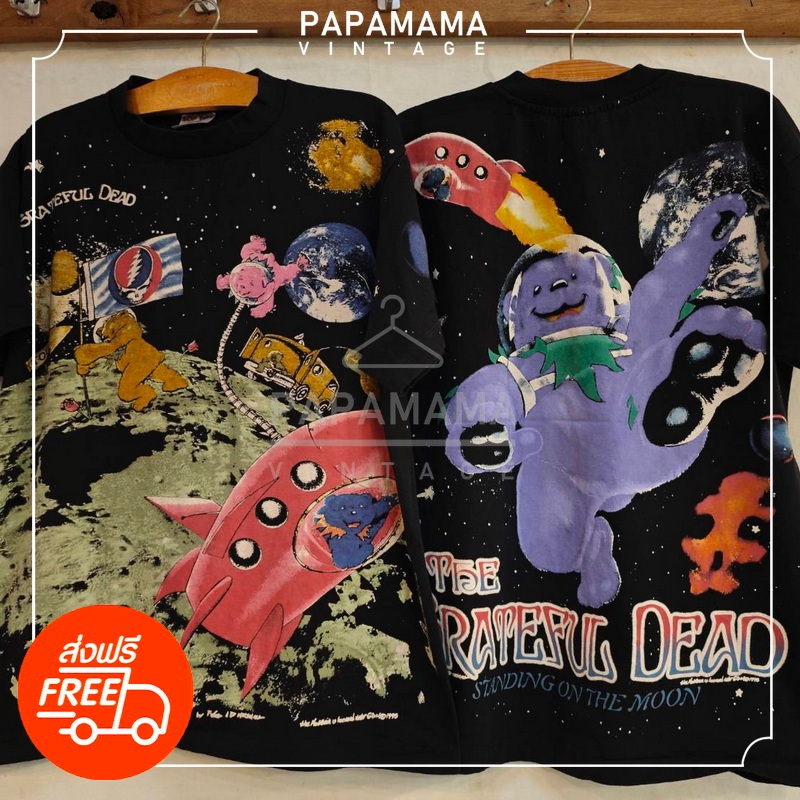[ The Grateful Dead ]Standing on the moon OVP ป้าย LiquidBlue 1995 หมีอวกาศ เสื้อวินเทจ เสื้อทัวร์ วงร๊อค papamama Shirt ราคา ถูกที่สุด ดีลบีเคเค