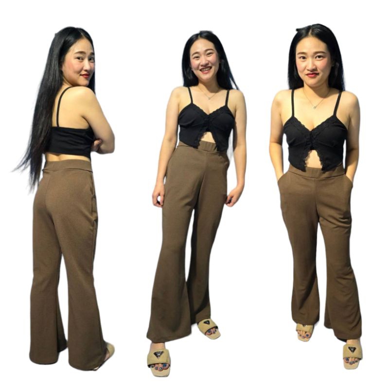 กางเกงขาม้า ผ้าวูลเวฟ ผ้ายืด ใส่สบาย คนอวบใส่ได้ เอว 28 - 36 นิ้ว เอว 34- 42 นิ้ว