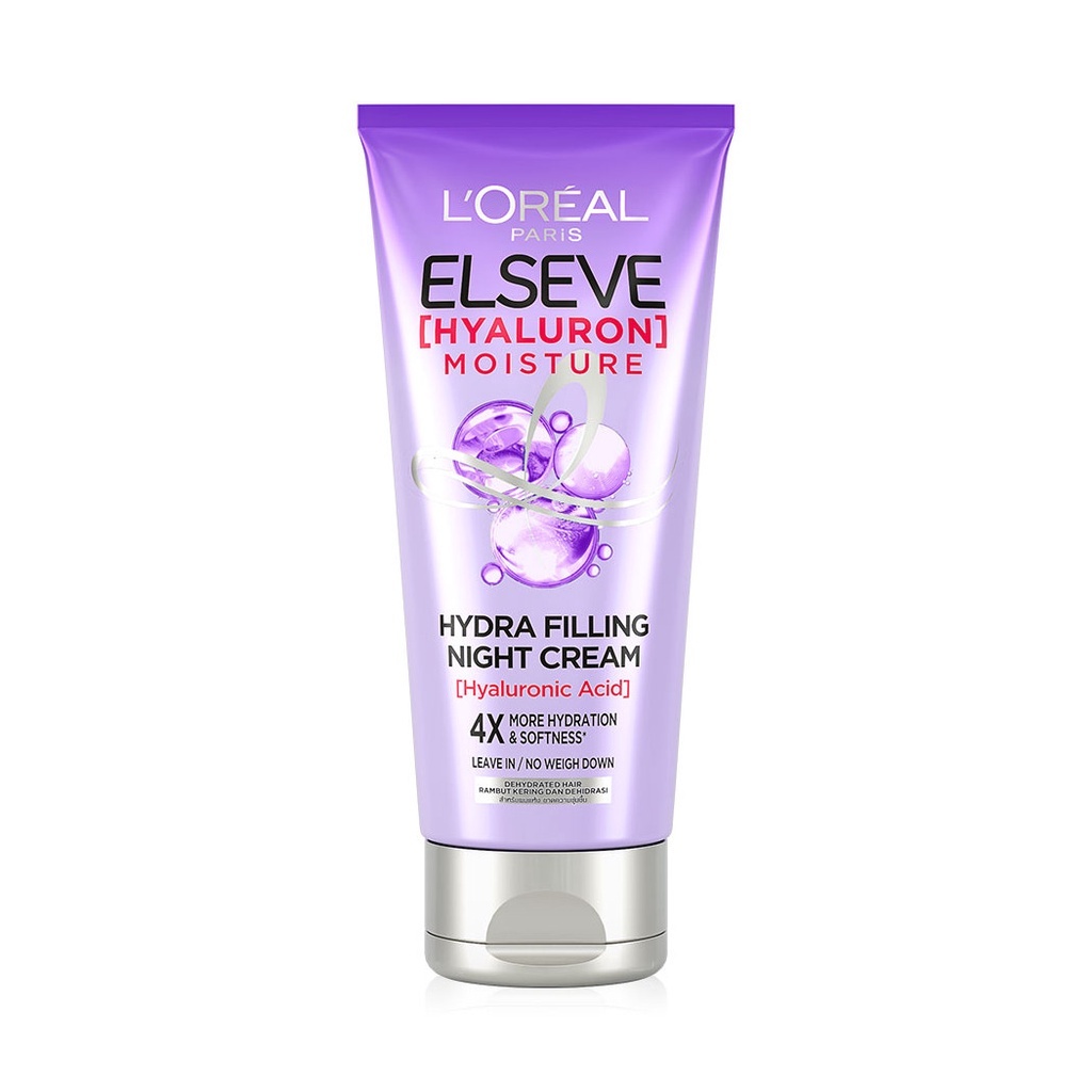 L'Oreal Paris ลอรีอัล ปารีส เอลแซฟ ไนท์ ครีม Elseve Hyaluron Moisture Hydra Filling Night Cream 150m