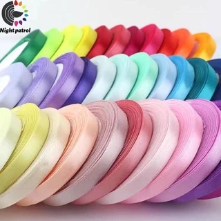 ริบบิ้นผ้าซาติน หน้ากว้าง 0.6 ยาว 25 หลา/ม้วน สําหรับตกแต่งงานหัตถกรรม 50สี
