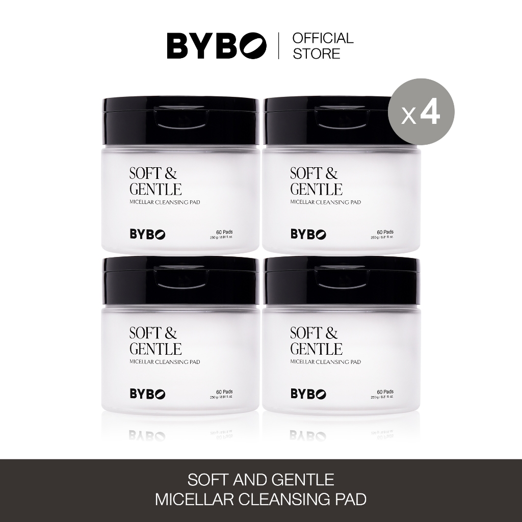 [SET 4PCS] BYBO SOFT & GENTLE MICELLAR CLEANSING PAD 250G ไมเซลลาร์ คลีนซิ่ง เเพด