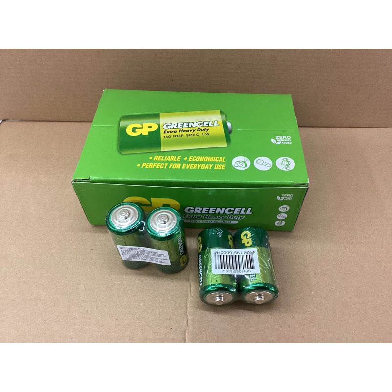 ถ่าน GP GREENCELL Extra Heavy Duty Size C 1.5 V 1 กล่องมี12 คู่=24 ก้อน