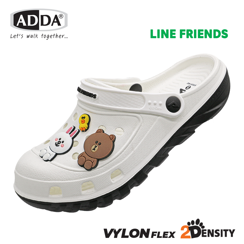 ใหม่ ADDA รองเท้าแตะลำลอง แบบสวมหัวโต สำหรับผู้หญิง LineFriends และ รุ่นชินจัง(ไซส์ 4-6)พร้อมส่งด่วน
