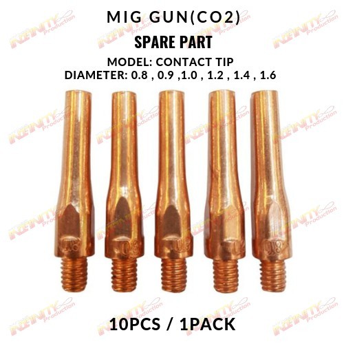 CONTACT TIP DIA 0.8 , 0.9 , 1.2 , 1.6 RHINO อะไหล่ปืนเชื่อม MIG (CO2) PANA/OTC/LINCOLN (ปลีก-ส่ง)