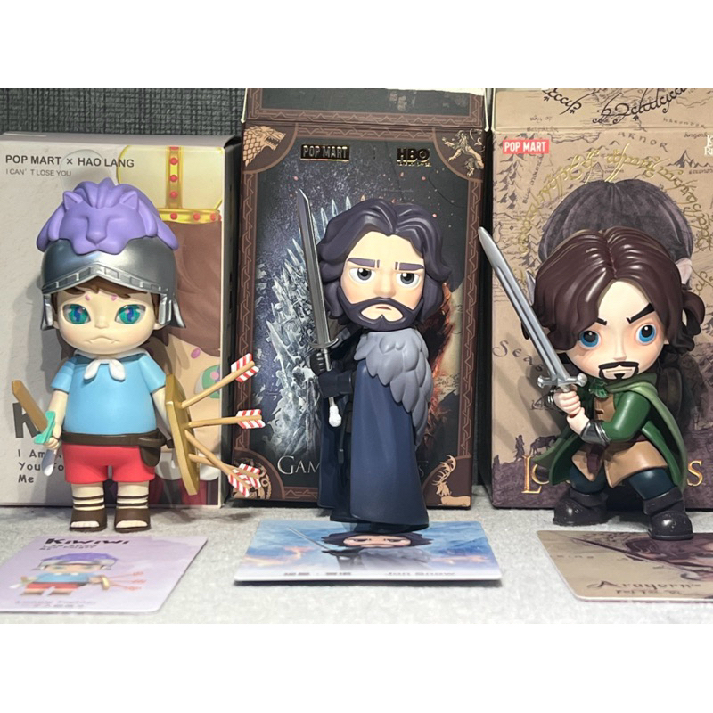 แท้ พร้อมส่ง ส่งไว ตัวโชว์ Pop Mart Jon Snow(GOT), Aragon (TLOTR), Kiwiwi