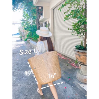 ตระกร้ากระจูดสานใบใหญ่มากใส่เสื้อผ้า ต้นไม้ ทนทาน