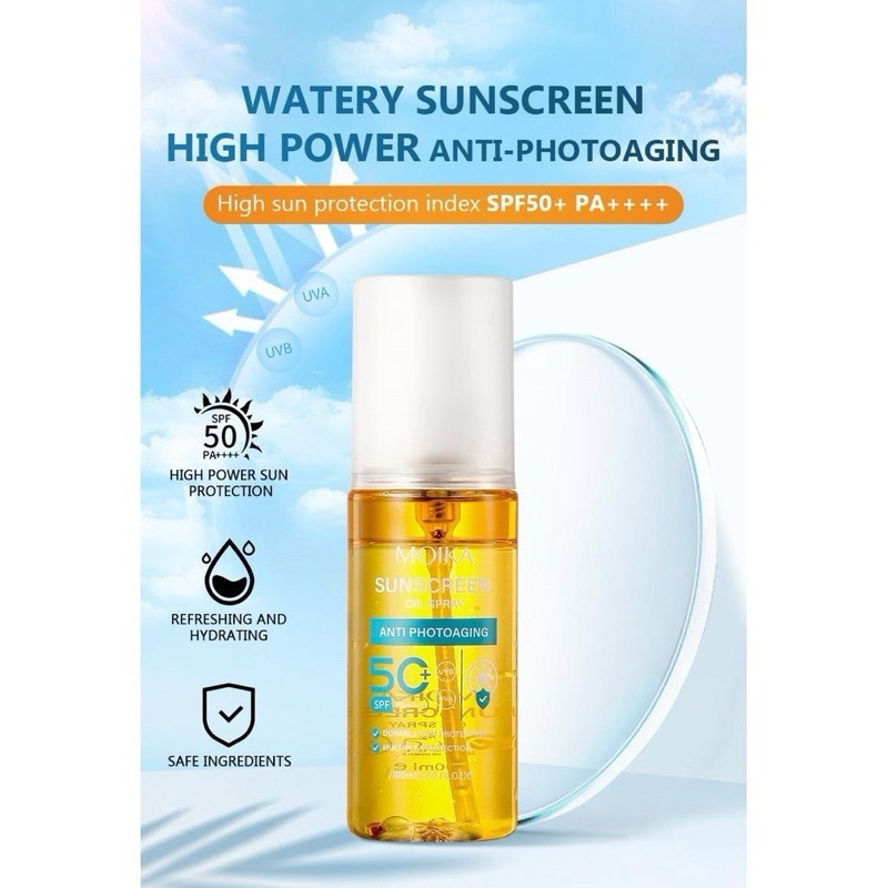 สเปรย์กันแดด SPF50 PA++++ ผิวกระจก Sunscreen oil spray -100 ml