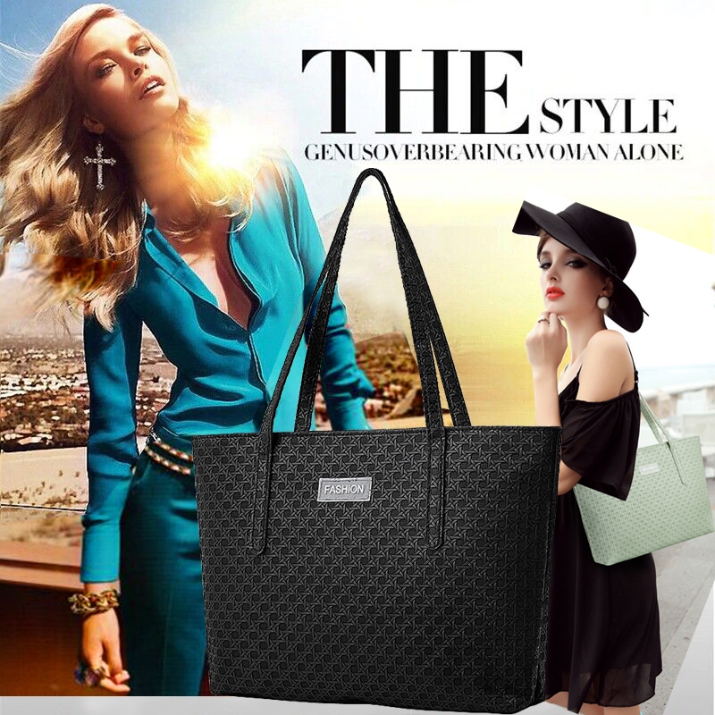 【iBag】กระเป๋าแฟชั่นสตรี ความจุขนาดใหญ่ วัสดุ PU กันน้ําและทนต่อรอยขีดข่วน สิ่งที่ต้องมีสําหรับการออกไปช้อปปิ้ง มีหลากหลา
