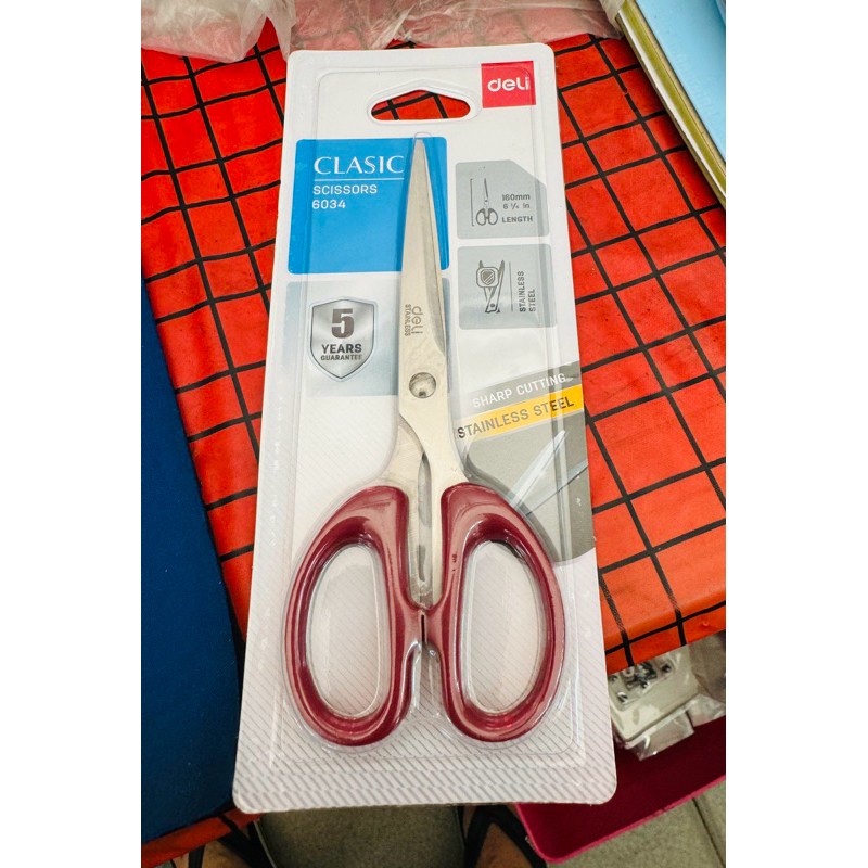 Deli กรรไกรสแตนเลส ขนาด 8.25/7 นิ้ว รุ่น 6034/6010/6009 พร้อมส่ง มีเก็บปลายทาง COD US.Station - รูปที่ 2