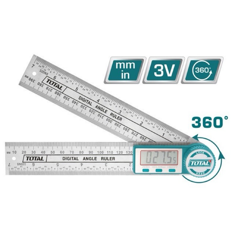 Total ฉากวัดมุม ดิจิตอล / ฉากวัดองศา รุ่น TMT333601 ( Digital Angle Ruler )