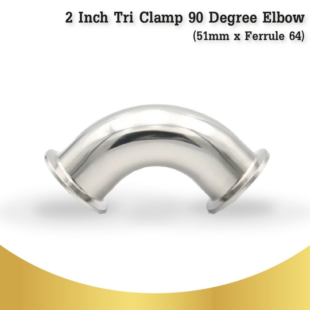 2 Inch Tri Clamp 90 Degree Elbow (51mm x Ferrule 64)