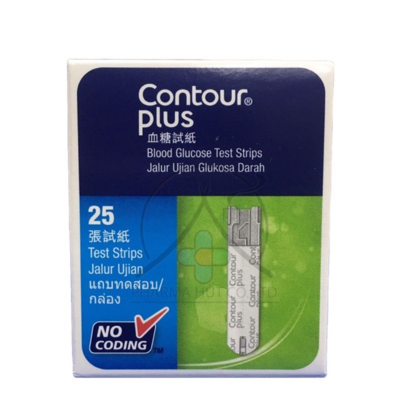 คอนทัวร์ พลัส Contour Plus แถบตรวจน้ำตาล 25 ชิ้น Exp.10/24