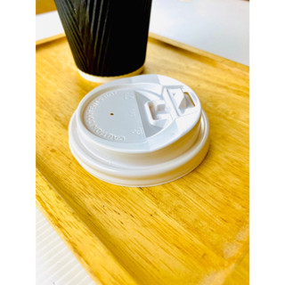 ฝาพูลแบ็คสีขาว  ฝาแก้วกาแฟร้อน 8 Oz.ฝาแก้วกระดาษคราฟ(เฉพาะฝา…