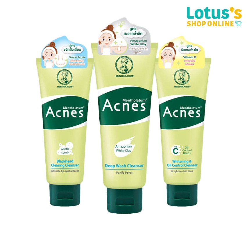 เมนโทลาทั่ม แอคเน่ส์ แบล็คเฮด แอนด์ ออย คอนโทรล วอช 100 กรัม MENTHOLATUM ACNES BLACKHEAD & OIL CONTROLLING WASH 100 G.