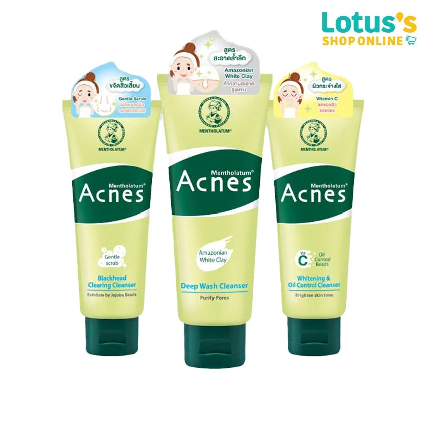 เมนโทลาทั่ม แอคเน่ส์ แบล็คเฮด แอนด์ ออย คอนโทรล วอช 100 กรัม MENTHOLATUM ACNES BLACKHEAD & OIL CONTROLLING WASH 100 G.