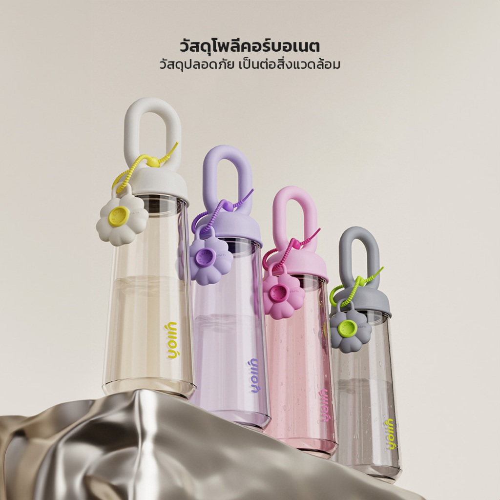 กระบอกน้ำใส ความจุ 500ml มีหูหิ้ว สำหรับพกพา สไตล์น่ารัก ทนความร้อน ราคา ถูกที่สุด ดีลบีเคเค แกลเลอรีภาพที่ 2