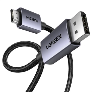 UGREEN รุ่น DP125 สายเคเบิลไนล่อนถัก DisplayPort Male to HDMI รองรับ 4K 30Hz สําหรับมอนิเตอร์ HDTV โปรเจคเตอร์ แล็ปท็อป