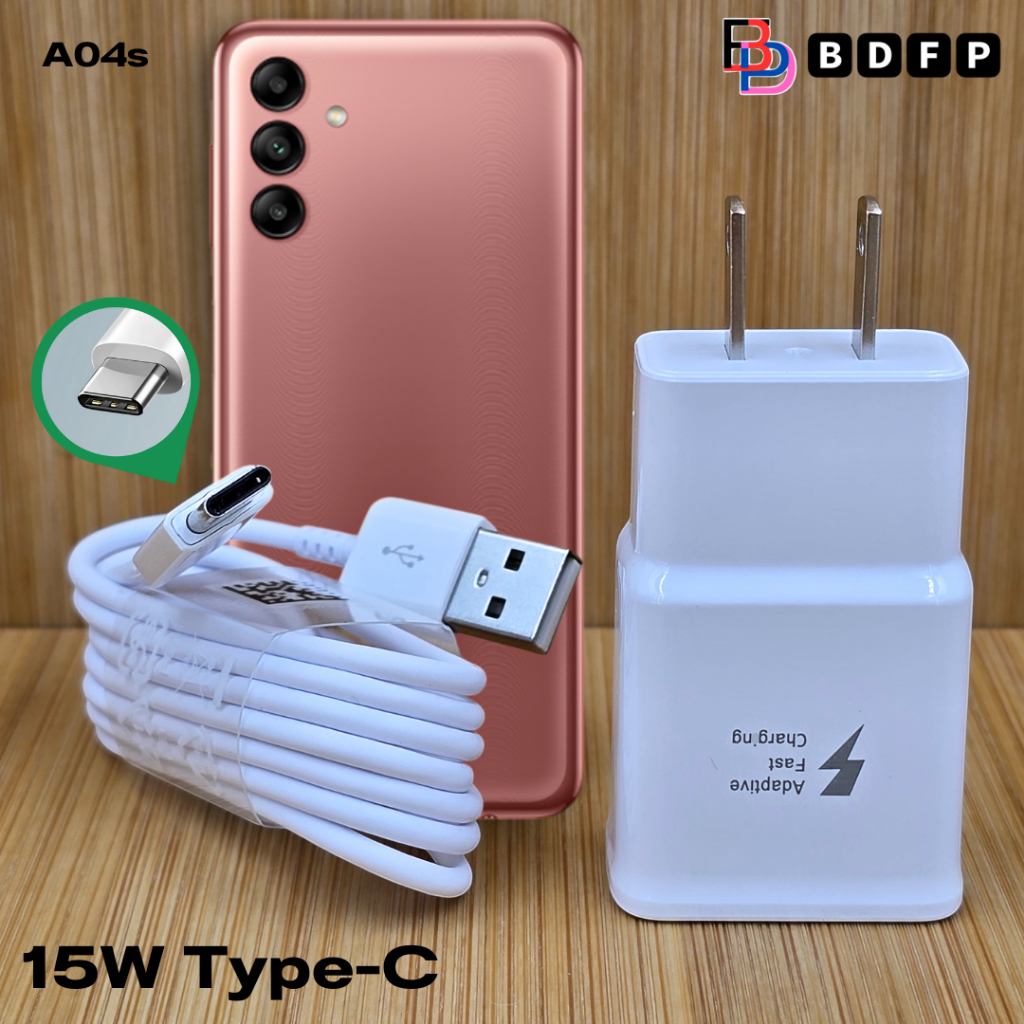 ที่ชาร์จ 15W Type-C BDFPS สำหรับ Samsung ซัมซุง A04s ชาร์จด่วนรวดเร็ว สายชาร์จ 3A 1/2m หัวชาร์จ Usb-A US สีขาว