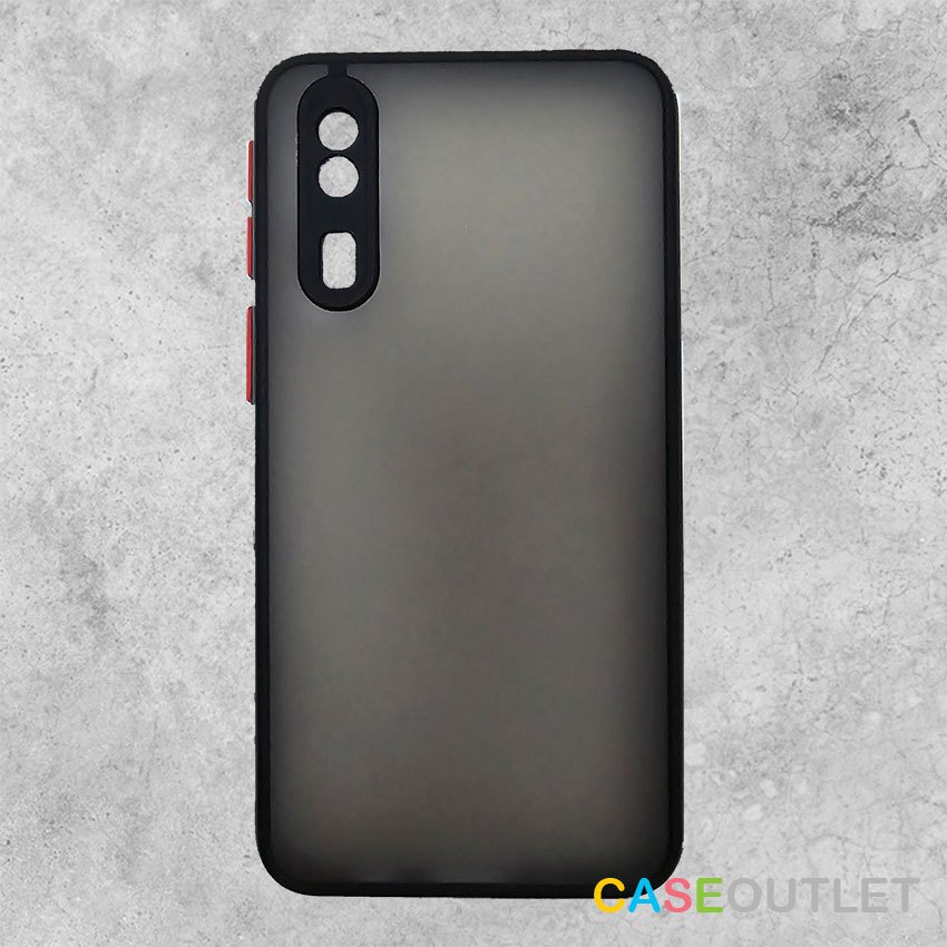 เคส Galaxy A2 core TPU ดำด้าน ขุ่น ขอบสี ใส่บาง ลดรอยนิ้ว