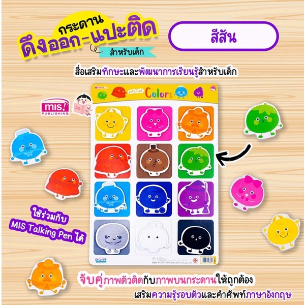 หนังสือเสริมพัฒนาสมองซีกซ้าย-ซีกขวา พร้อมกระดานดึงออก-แปะติด ตีนตุ๊กแก Pull & Stick (ซื้อแยกหมวดได้)