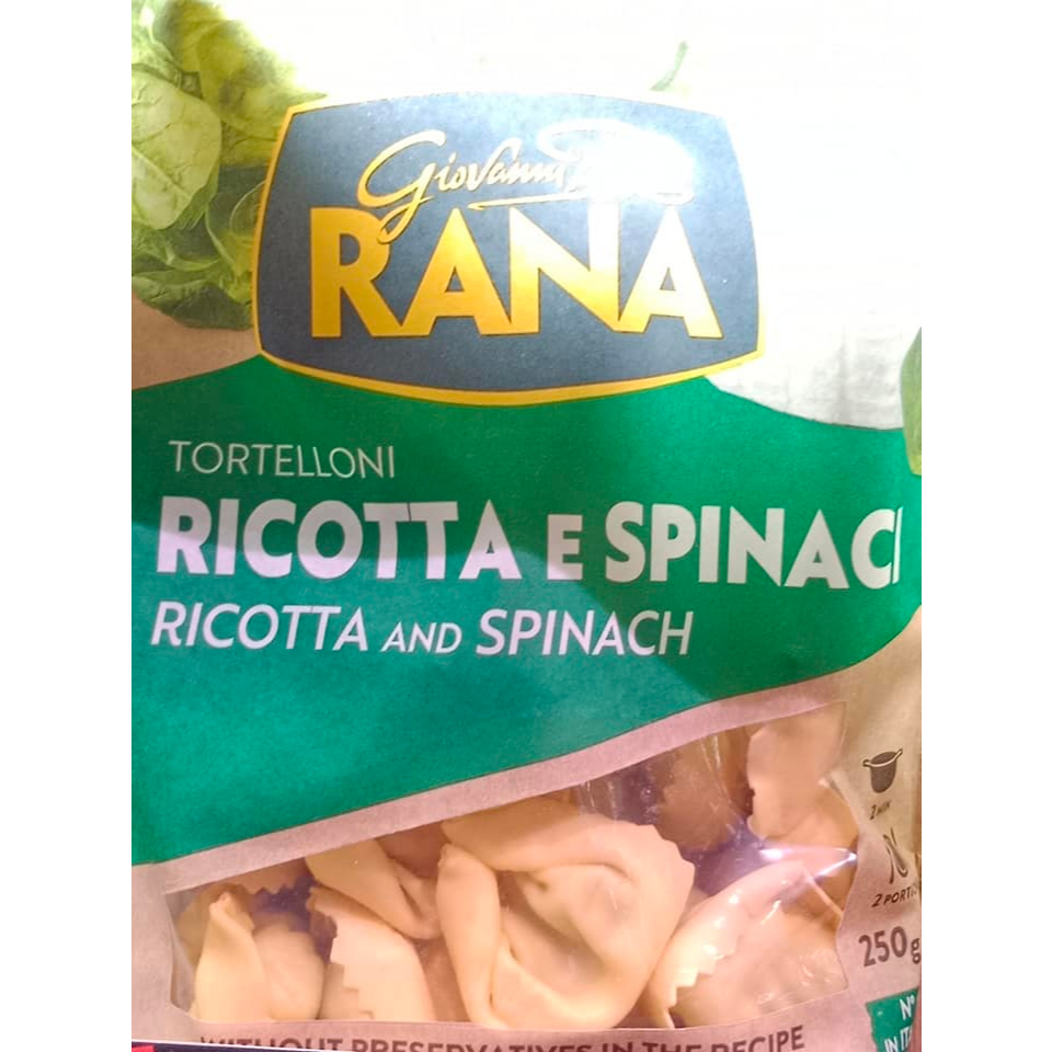 GIOVANNI RANA Fresh Pasta Tortellini / Tortelloni Ricotta & Spinach / Ricotta e Spinach 250g