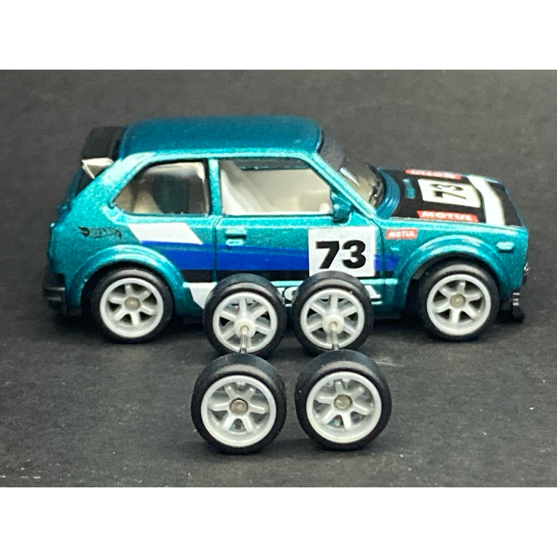 ล้อยาง สำหรับ ปรับแต่ง ใส่รถ Model ขนาด 1:64 ล้อ TE37 สี เทา