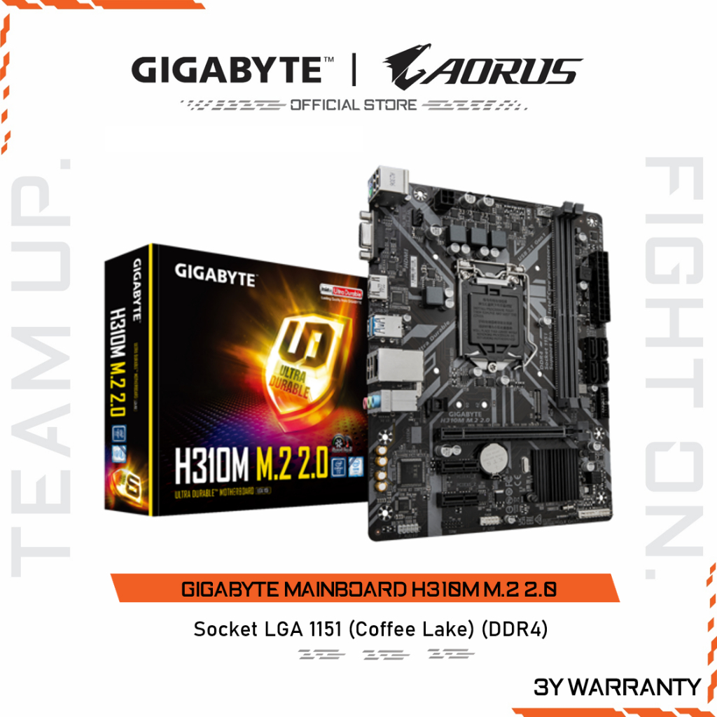 GIGABYTE MAINBOARD H310M M.2 2.0 เมนบอร์ด H310M M.2 2.0-REV1.2