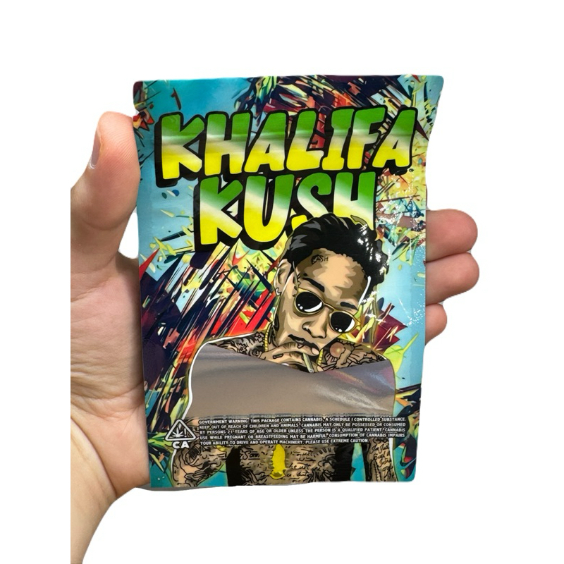High Quality Mylar Zip Bag Packaging Khalifa Kush 3.5gr-7gr Smell Proof Water Proof