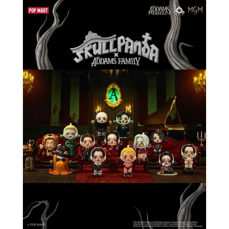 ลิขสิทธิ์แท้ POP MART SKULLPANDA ADDAMS FAMILY series สคัลแพนด้า อดัม อาดัมส์ กล่องสุ่ม(แบบเลือกตัว)