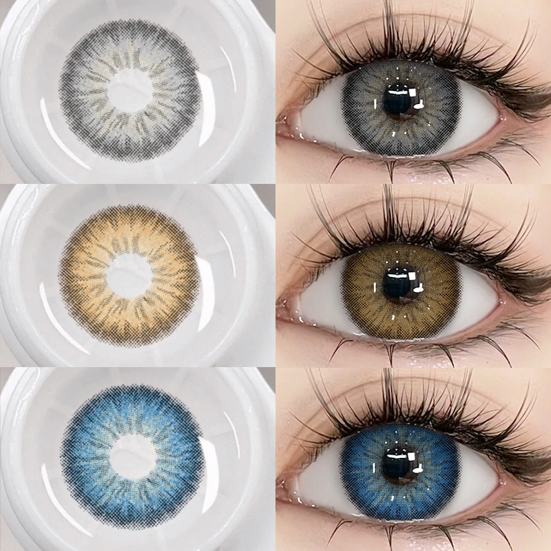 {COD}-Eyeshare เซอร์เบีย คอนแทคเลนส์สีเทา/น้ำตาล 1 คู่ 14.5 มม. คอนแทคเลนส์สีตาโต 1 คู่ ปริมาณน้ำ 38% ใช้หนึ่งปี ส่งฟรี