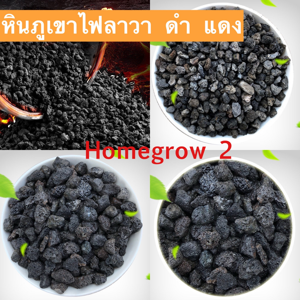 หินภูเขาไฟลาวา หินลาวาดำ หินลาวาแดง (Lava Stone) | ผสมดินปลูก โรยหน้ากระถาง ใส่บ่อปลา