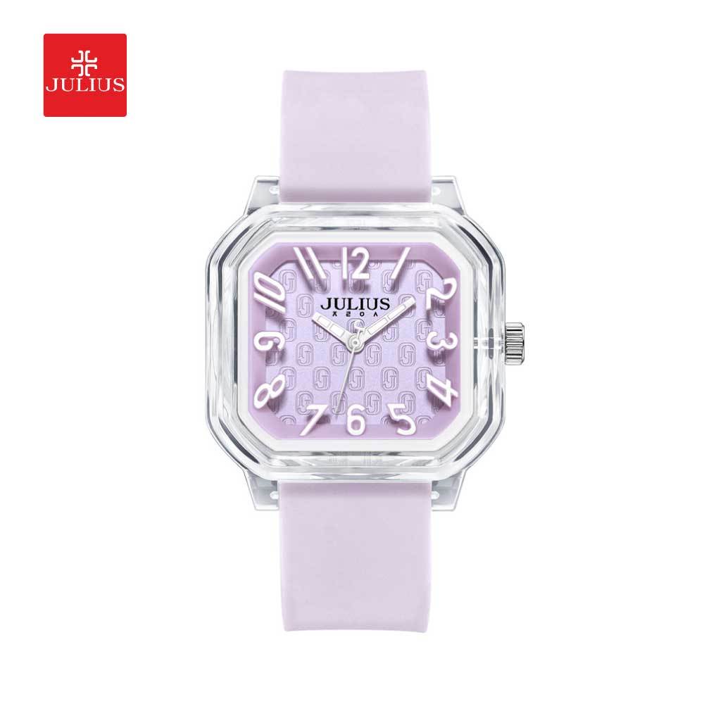 Julius นาฬิกาข้อมือผู้หญิง JA-1491 สายซิลิโคน หน้าปัดทรงสี่เหลี่ยม  แบรนด์เกาหลี