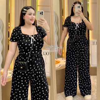 🎀SETเสื้อโบว์+กางเกงขายาวผ้าเปลือกไม้🎀